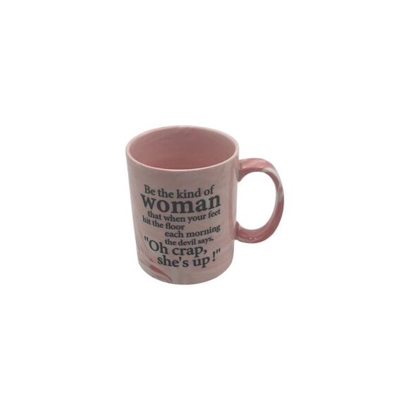 Pink Marbled Ceramic Coffee Mug 11oz Motivational - Picture 1 of 6